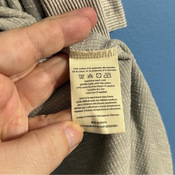 DONNI NWT Long Line Cardigan Tan Grayish Ribbed Basic Casual - Picture 10 of 10